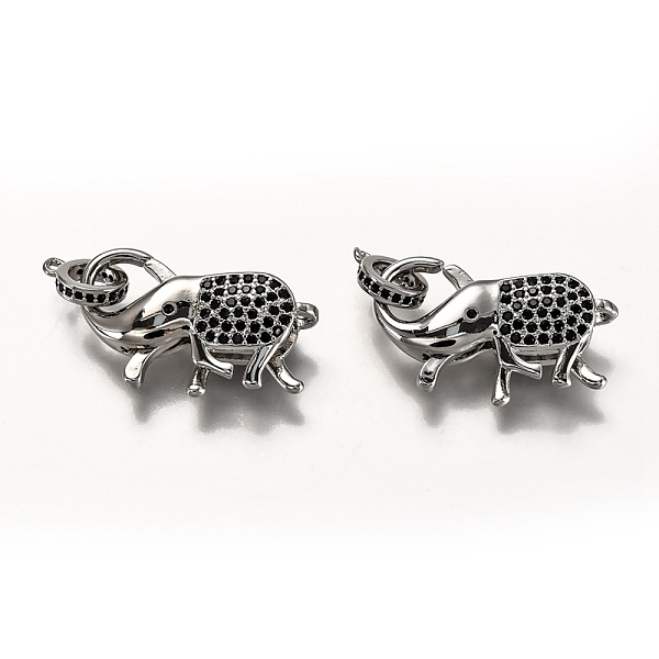 PandaHall Brass Micro Pave Black Cubic Zirconia Lobster Claw Clasps, with Bail Beads/Tube Bails, Long-Lasting Plated, Elephant, Real...
PandaHall Brass Micro Pave Black Cubic Zirconia Lobster Claw Clasps, with Bail Beads/Tube Bails, Long-Lasting Plated, Elephant, Real...