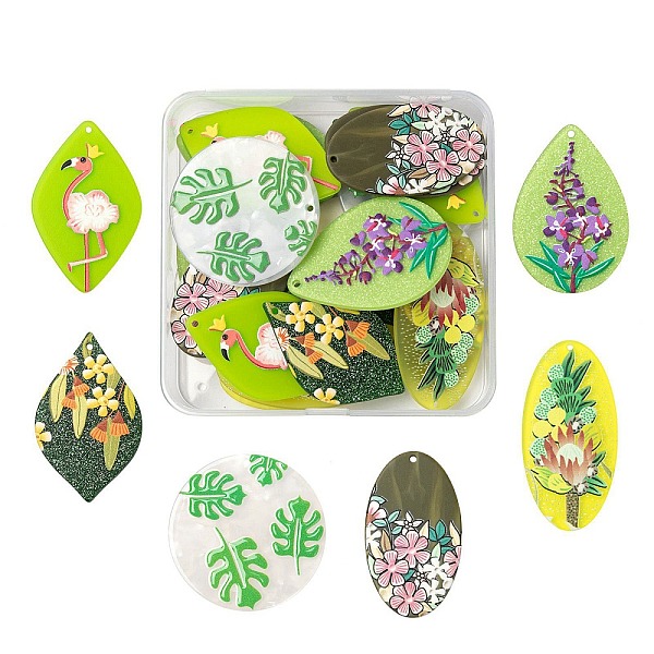 PandaHall 24Pcs 6 Style Acrylic Pendants & Cellulose Acetate(Resin) Pendants, 3D Printed, Rhombus & Oval & Leaf & Teardrop & Flat Round..., Multicolor
PandaHall 24Pcs 6 Style Acrylic Pendants & Cellulose Acetate(Resin) Pendants, 3D Printed, Rhombus & Oval & Leaf & Teardrop & Flat Round..., Multicolor