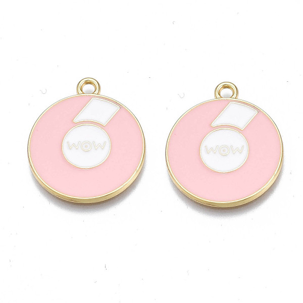 PandaHall Alloy Enamel Pendants, Cadmium Free & Nickel Free & Lead Free, Light Gold, Flat Round with Word WOW, Pink, 23x20x1.5mm, Hole: 2mm...
PandaHall Alloy Enamel Pendants, Cadmium Free & Nickel Free & Lead Free, Light Gold, Flat Round with Word WOW, Pink, 23x20x1.5mm, Hole: 2mm...