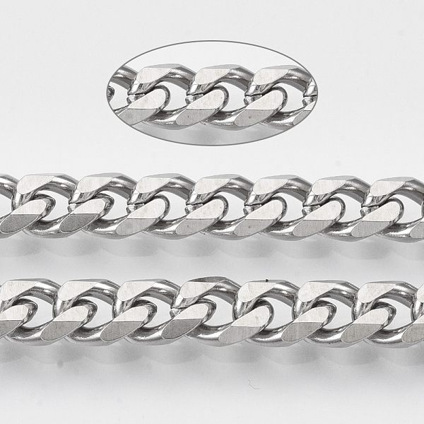 PandaHall 201 Stainless Steel Cuban Link Chains, Chunky Curb Chains, with Spool, Unwelded, Stainless Steel Color, Link: 9x6.5x2mm, about...
PandaHall 201 Stainless Steel Cuban Link Chains, Chunky Curb Chains, with Spool, Unwelded, Stainless Steel Color, Link: 9x6.5x2mm, about...