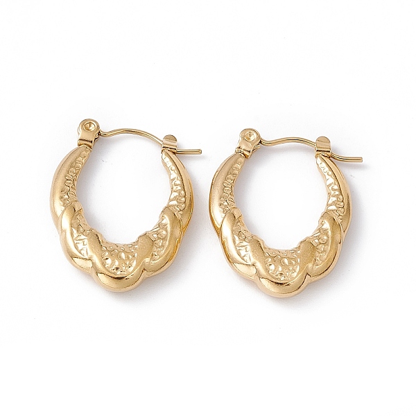PandaHall Ion Plating(IP) 304 Stainless Steel Textured Oval Hoop Earrings for Women, Golden, 22.5x17x4mm, Pin: 0.7mm 304 Stainless Steel...
PandaHall Ion Plating(IP) 304 Stainless Steel Textured Oval Hoop Earrings for Women, Golden, 22.5x17x4mm, Pin: 0.7mm 304 Stainless Steel...