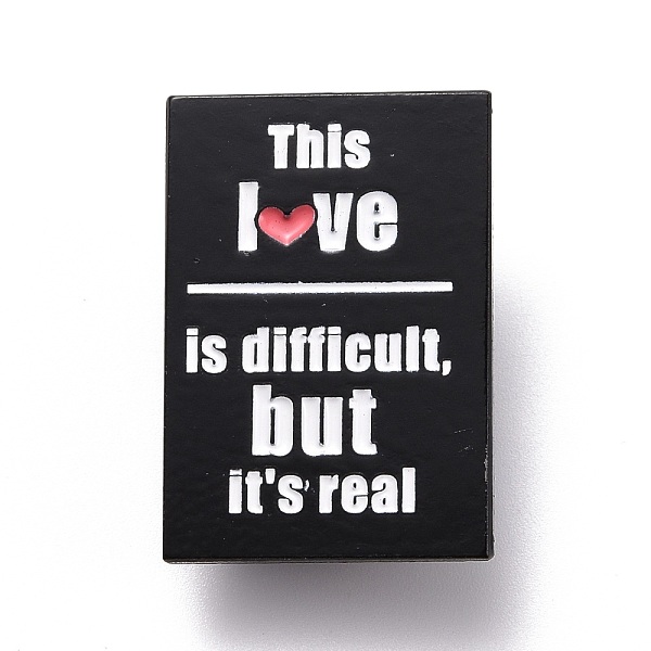 PandaHall This Love is Difficult, But It's Real Enamel Pin, Rectangle Inspirational Alloy Enamel Brooch for Backpack Clothes..., Black
PandaHall This Love is Difficult, But It's Real Enamel Pin, Rectangle Inspirational Alloy Enamel Brooch for Backpack Clothes..., Black