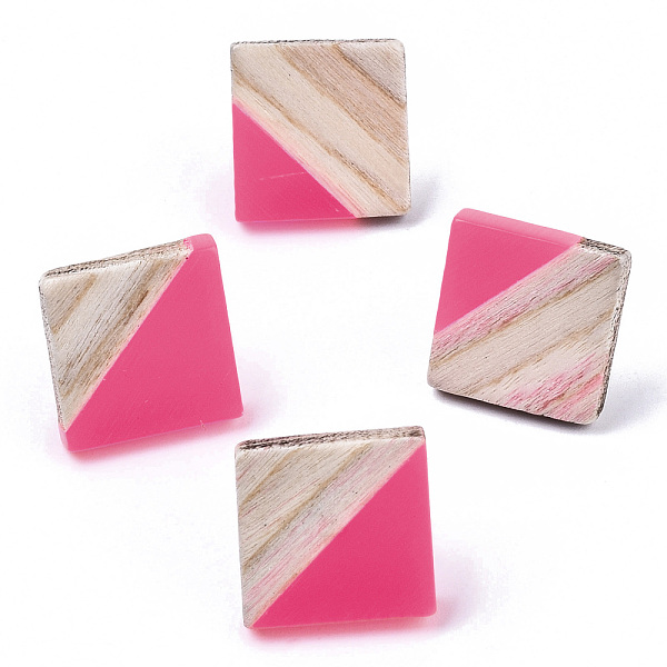 PandaHall Transparent Resin & Wood Stud Earrings, with 304 Stainless Steel Pin, Rhombus, Hot Pink, 17x18mm, Pin: 0.7mm Resin Rhombus
PandaHall Transparent Resin & Wood Stud Earrings, with 304 Stainless Steel Pin, Rhombus, Hot Pink, 17x18mm, Pin: 0.7mm Resin Rhombus