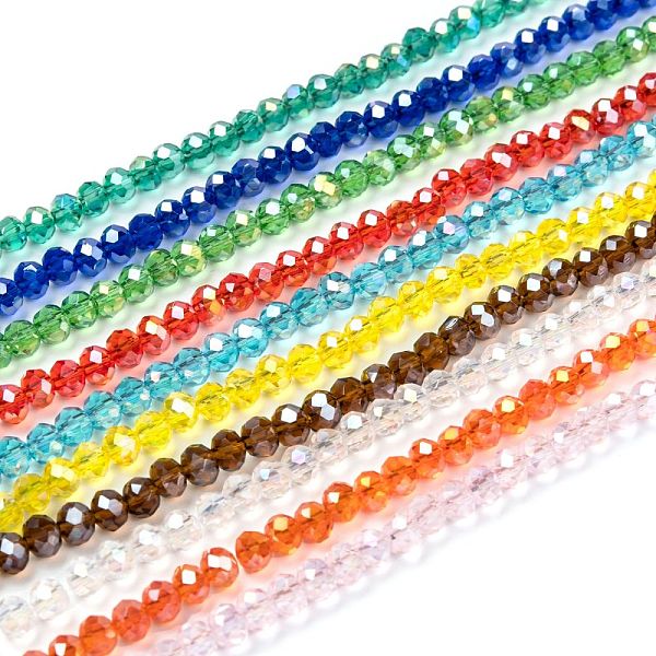 PandaHall Electroplate Glass Beads Strands, AB Color Plated, Faceted, Rondelle, Mixed Color, 4x3mm, Hole: 0.4mm, about 145pcs/strand, 18.9..., Multicolor
PandaHall Electroplate Glass Beads Strands, AB Color Plated, Faceted, Rondelle, Mixed Color, 4x3mm, Hole: 0.4mm, about 145pcs/strand, 18.9..., Multicolor