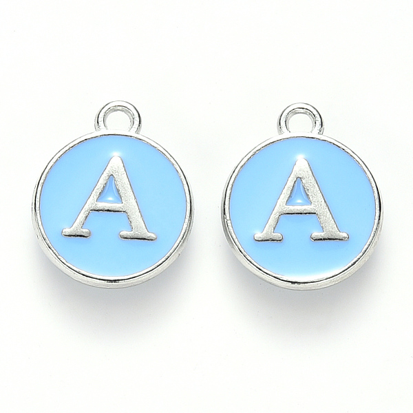 PandaHall Platinum Plated Alloy Enamel Charms, Cadmium Free & Lead Free, Enamelled Sequins, Flat Round with Letter, Letter.A, 14x12x2mm...
PandaHall Platinum Plated Alloy Enamel Charms, Cadmium Free & Lead Free, Enamelled Sequins, Flat Round with Letter, Letter.A, 14x12x2mm...