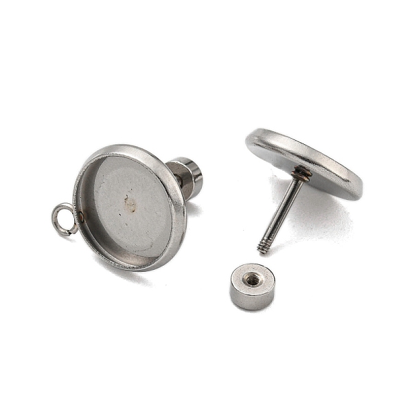 PandaHall 201 Stainless Steel Stud Earrings Findings, with 304 Stainless Steel Pin, Flat Round, Stainless Steel Color, 14.5x11.5mm, Hole...
PandaHall 201 Stainless Steel Stud Earrings Findings, with 304 Stainless Steel Pin, Flat Round, Stainless Steel Color, 14.5x11.5mm, Hole...