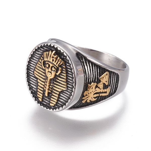 PandaHall 304 Stainless Steel Finger Rings, with Enamel, Egyptian Pharaoh, Golden & Stainless Steel Color, Size 8~13, 18~23mm 304 Stainless..., Black
PandaHall 304 Stainless Steel Finger Rings, with Enamel, Egyptian Pharaoh, Golden & Stainless Steel Color, Size 8~13, 18~23mm 304 Stainless..., Black