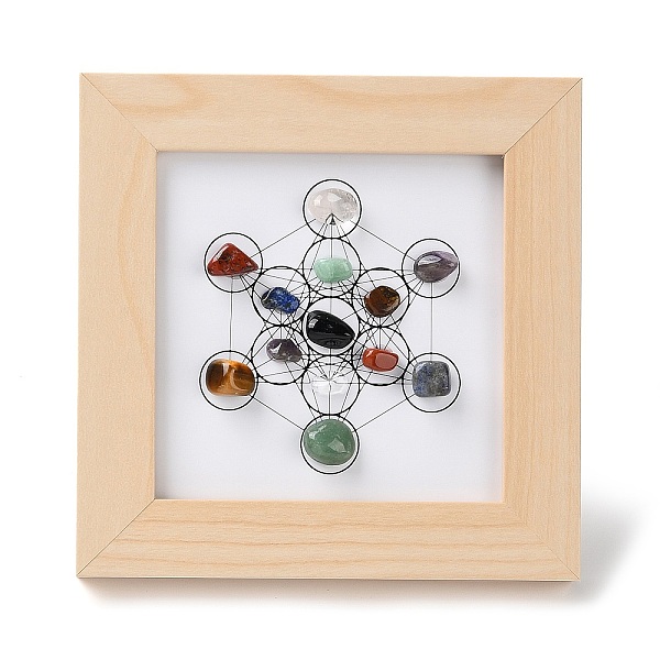 PandaHall Metatron Hexagon Pattern Gemstone Chakra Picture Frame Stand, with Wood Square Picture Frame, Reiki Energy Stone Home Office..., Orange
PandaHall Metatron Hexagon Pattern Gemstone Chakra Picture Frame Stand, with Wood Square Picture Frame, Reiki Energy Stone Home Office..., Orange