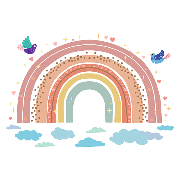 PandaHall SUPERDANT Cartoon Boho Rainbow Wall Sticker Birds Wall Decal Colorful Rainbow Heart Vinyl Wallpaper Rainbow Decals for Girls Baby...
PandaHall SUPERDANT Cartoon Boho Rainbow Wall Sticker Birds Wall Decal Colorful Rainbow Heart Vinyl Wallpaper Rainbow Decals for Girls Baby...