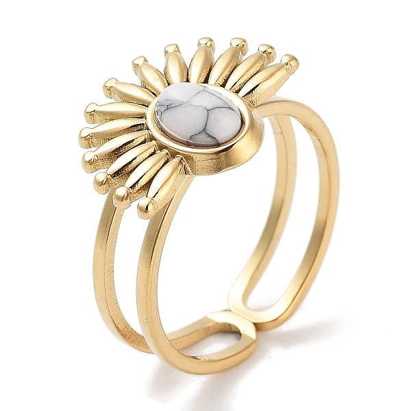 PandaHall Ion Plating(IP) 304 Stainless Steel Ring, Adjustable Synthetic Howlite Rings, Flower, 15.5x12.5mm, Inner Diameter: Adjustable...
PandaHall Ion Plating(IP) 304 Stainless Steel Ring, Adjustable Synthetic Howlite Rings, Flower, 15.5x12.5mm, Inner Diameter: Adjustable...