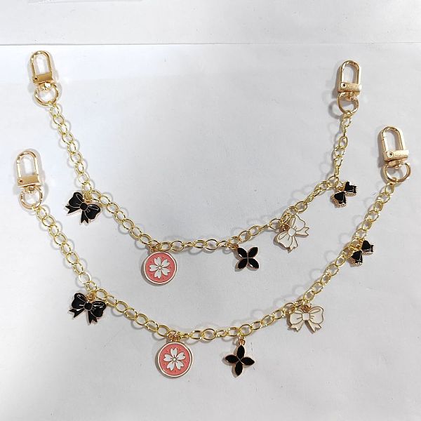 PandaHall WADORN 2Pcs Brass Chain Purse Strap Extender, with Alloy Enamel Bowknot Pendant and Zinc Alloy Swivel Clasps, Golden, 32.5cm Brass
PandaHall WADORN 2Pcs Brass Chain Purse Strap Extender, with Alloy Enamel Bowknot Pendant and Zinc Alloy Swivel Clasps, Golden, 32.5cm Brass