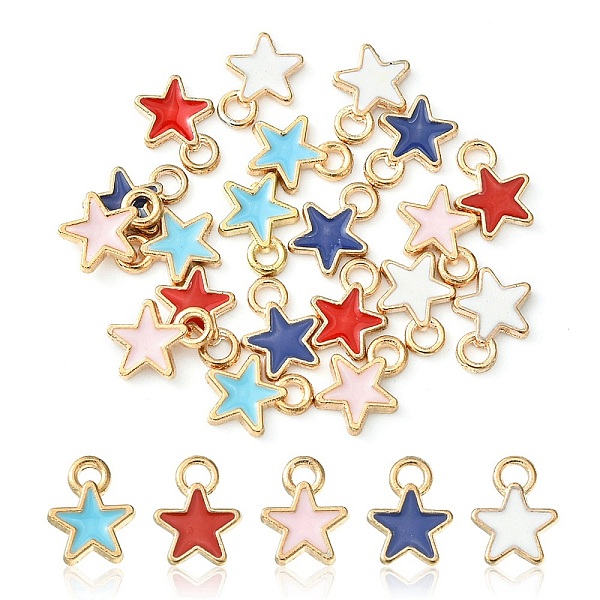 PandaHall 20Pcs 5 Styles Alloy Enamel Charms, Star, Light Gold, Mixed Color, 8.5~9x6.5~7x1~2mm, Hole: 1.2mm, 4pcs/style Alloy+Enamel Star..., Multicolor
PandaHall 20Pcs 5 Styles Alloy Enamel Charms, Star, Light Gold, Mixed Color, 8.5~9x6.5~7x1~2mm, Hole: 1.2mm, 4pcs/style Alloy+Enamel Star..., Multicolor