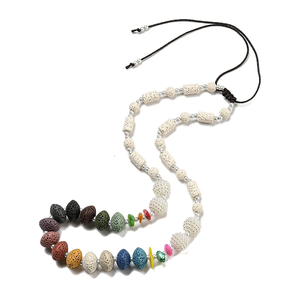 PandaHall Dyed Lava Rock with Shells, Plastic Pearl Beads Necklaces, Colorful, 1.65~2.80 inch(4.2~7.1cm) Lava Rock Round
PandaHall Dyed Lava Rock with Shells, Plastic Pearl Beads Necklaces, Colorful, 1.65~2.80 inch(4.2~7.1cm) Lava Rock Round
