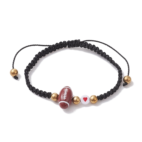 PandaHall Sport Theme Acylic & Alloy Braided Bead Bracelet, Nylon Thread Adjustable Bracelet, Rugby, Inner Diameter: 2-1/4~3-1/2 inch...
PandaHall Sport Theme Acylic & Alloy Braided Bead Bracelet, Nylon Thread Adjustable Bracelet, Rugby, Inner Diameter: 2-1/4~3-1/2 inch...