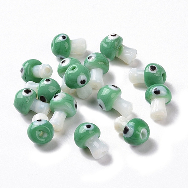 PandaHall Handmade Evil Eye Lampwork Beads, Mushroom Shape, Green, 16.5~18x11.5~13x11.5~13mm, Hole: 1.6~2mm Lampwork Mushroom Green
PandaHall Handmade Evil Eye Lampwork Beads, Mushroom Shape, Green, 16.5~18x11.5~13x11.5~13mm, Hole: 1.6~2mm Lampwork Mushroom Green