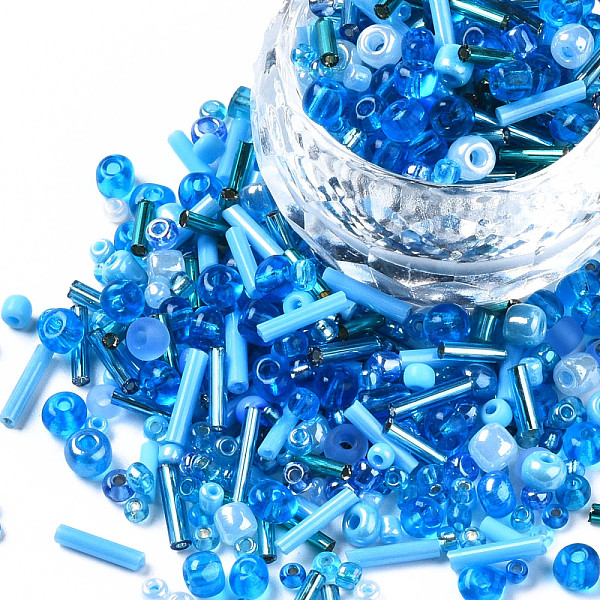 PandaHall Glass Seed Beads, Mixed Style, Mixed Shapes, Dodger Blue, 1~7x2~4mm, Hole: 0.7~1mm, about 450g/pound Glass Mixed Shapes
PandaHall Glass Seed Beads, Mixed Style, Mixed Shapes, Dodger Blue, 1~7x2~4mm, Hole: 0.7~1mm, about 450g/pound Glass Mixed Shapes