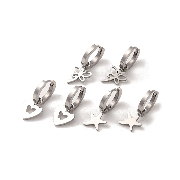 PandaHall 3 Pairs 3 Styles 304 Stainless Steel Hoop Dangle Earrings for Women, Heart & Starfish & Dragonfly, Stainless Steel Color...
PandaHall 3 Pairs 3 Styles 304 Stainless Steel Hoop Dangle Earrings for Women, Heart & Starfish & Dragonfly, Stainless Steel Color...
