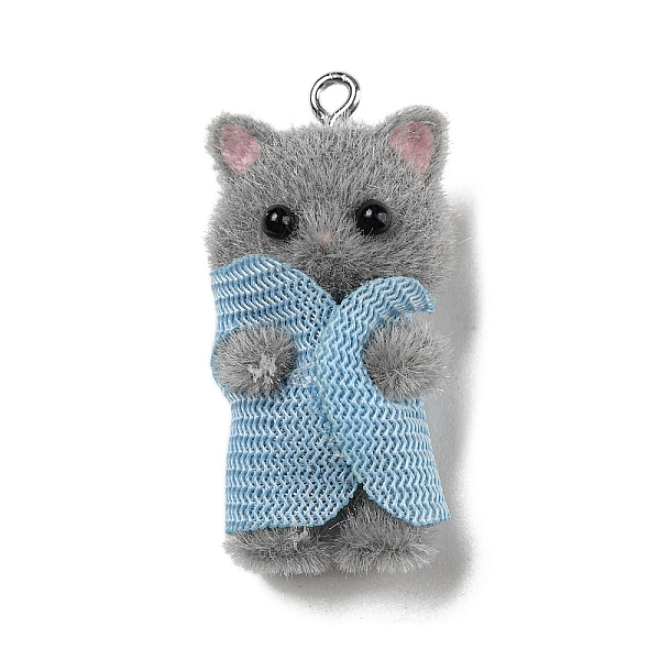 PandaHall Flocking Opaque Resin Pendants, Cat in Sky Blue Clothes Charms with Platinum Tone Iron Loops, Dark Gray, 35x16.5x16mm, Hole: 2mm...
PandaHall Flocking Opaque Resin Pendants, Cat in Sky Blue Clothes Charms with Platinum Tone Iron Loops, Dark Gray, 35x16.5x16mm, Hole: 2mm...