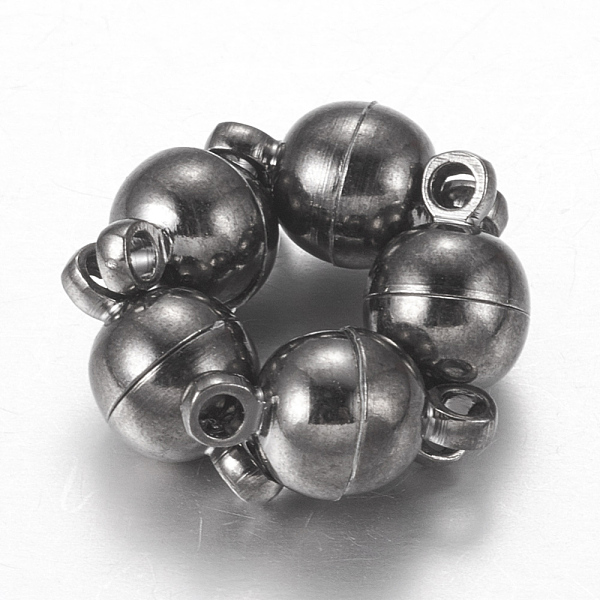 PandaHall Round Brass Magnetic Clasps with Loops, Black, 11.5x6mm, Hole: 1.2mm Brass Round
PandaHall Round Brass Magnetic Clasps with Loops, Black, 11.5x6mm, Hole: 1.2mm Brass Round