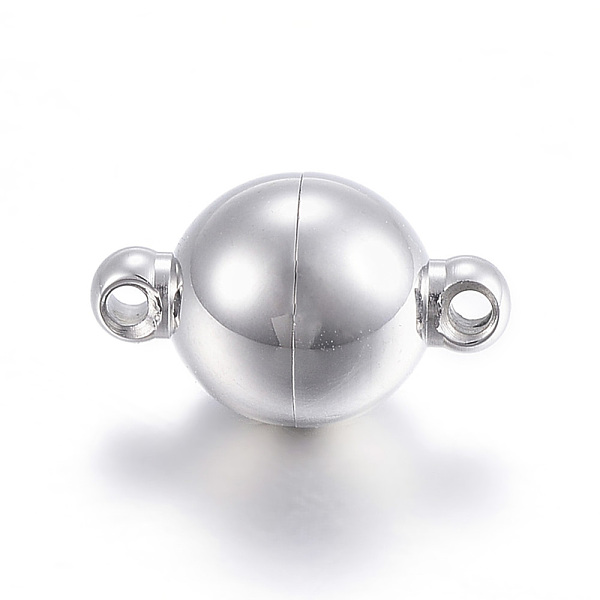 PandaHall 304 Stainless Steel Magnetic Clasps with Loops, Round, Stainless Steel Color, 13x8mm, Hole: 1mm 304 Stainless Steel Round
PandaHall 304 Stainless Steel Magnetic Clasps with Loops, Round, Stainless Steel Color, 13x8mm, Hole: 1mm 304 Stainless Steel Round