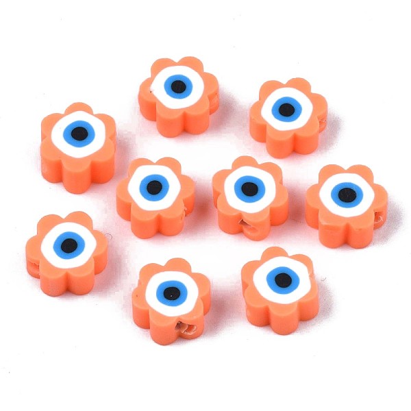 PandaHall Handmade Polymer Clay Beads, Flower with Evil Eye, Light Salmon, 9x9x4.5mm, Hole: 1.8mm Polymer Clay Flower
PandaHall Handmade Polymer Clay Beads, Flower with Evil Eye, Light Salmon, 9x9x4.5mm, Hole: 1.8mm Polymer Clay Flower