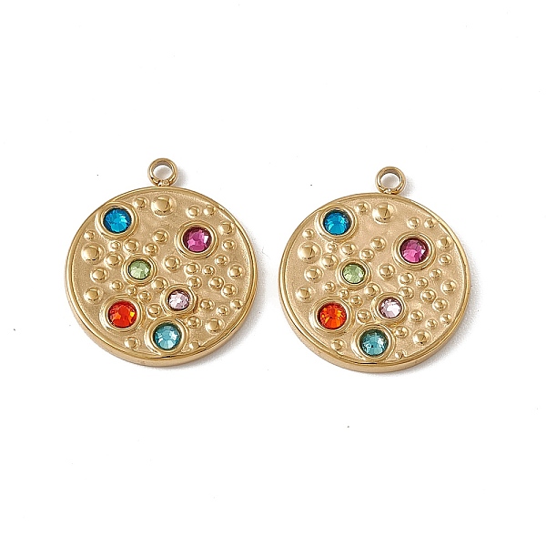 PandaHall Vacuum Plating 201 Stainless Steel Pendants, Colorful Rhinestone Flat Round Charms, Real 18K Gold Plated, 17.5x15.5x2mm, Hole..., Multicolor
PandaHall Vacuum Plating 201 Stainless Steel Pendants, Colorful Rhinestone Flat Round Charms, Real 18K Gold Plated, 17.5x15.5x2mm, Hole..., Multicolor