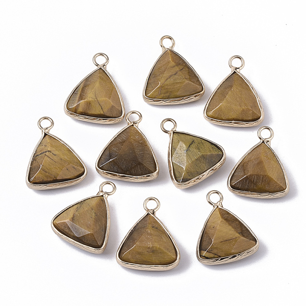 PandaHall Natural Tiger Eye Pendants, with Golden Tone Brass Open Back Bezel, Faceted, Triangle, 19x16x6mm, Hole: 2mm Tiger Eye Triangle
PandaHall Natural Tiger Eye Pendants, with Golden Tone Brass Open Back Bezel, Faceted, Triangle, 19x16x6mm, Hole: 2mm Tiger Eye Triangle