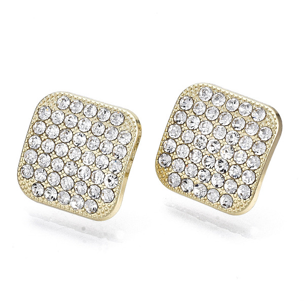 PandaHall Alloy Rhinestone Stud Earrings, with Steel Pin, Square, Cadmium Free & Lead Free, Textured, Crystal, Light Gold, 17x17mm, Pin..., Clear
PandaHall Alloy Rhinestone Stud Earrings, with Steel Pin, Square, Cadmium Free & Lead Free, Textured, Crystal, Light Gold, 17x17mm, Pin..., Clear
