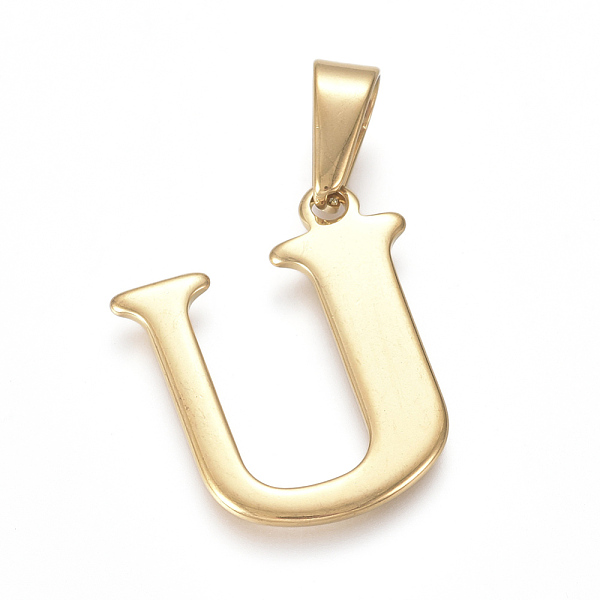 PandaHall 304 Stainless Steel Pendants, Golden, Initial Letter.U, 26x22x1.5mm, Hole: 3x9mm 304 Stainless Steel Letter U
PandaHall 304 Stainless Steel Pendants, Golden, Initial Letter.U, 26x22x1.5mm, Hole: 3x9mm 304 Stainless Steel Letter U