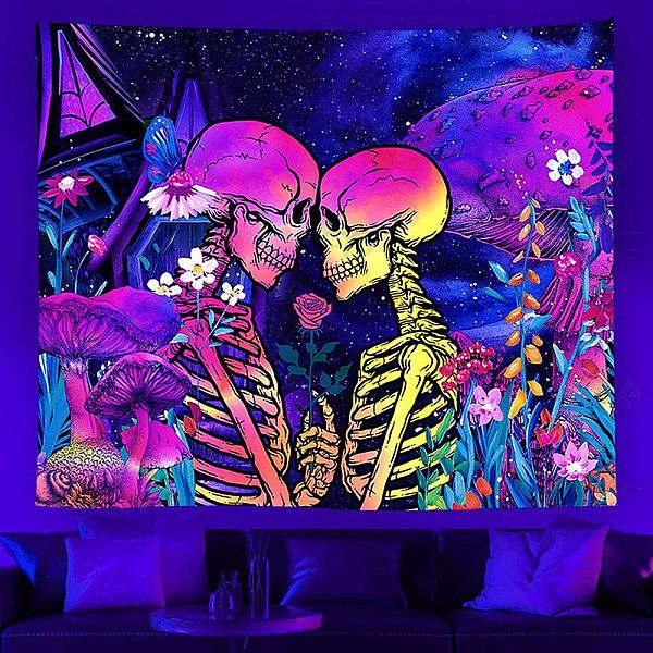 PandaHall UV Reactive Blacklight Trippy Polyester Wall Hanging Tapestry, for Bedroom Living Room Decoration, Rectangle, Skeleton...
PandaHall UV Reactive Blacklight Trippy Polyester Wall Hanging Tapestry, for Bedroom Living Room Decoration, Rectangle, Skeleton...