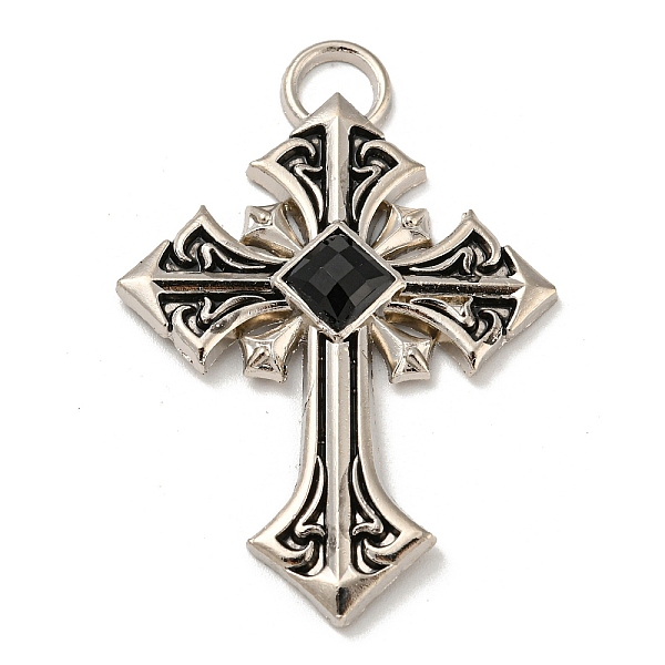 PandaHall Alloy Big Pendants, with Jet Rhinestone, Cross Charms, Antique Silver, 50x35x4.5mm, Hole: 3x6mm Alloy+Rhinestone Cross Black
PandaHall Alloy Big Pendants, with Jet Rhinestone, Cross Charms, Antique Silver, 50x35x4.5mm, Hole: 3x6mm Alloy+Rhinestone Cross Black