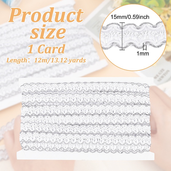 PandaHall 12M Polyester Wavy Ribbon, for Clothing Accessories, White, 5/8 inch(15mm), about 13.12 Yards(12m)/Card Polyester White
PandaHall 12M Polyester Wavy Ribbon, for Clothing Accessories, White, 5/8 inch(15mm), about 13.12 Yards(12m)/Card Polyester White