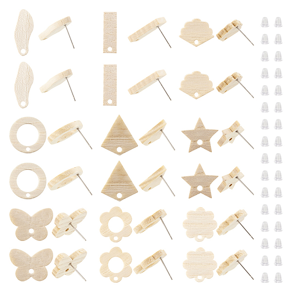 PandaHall 36Pcs 9 Styles Rectangle & Flower & Butterfly & Star Ash Wood Stud Earring Findings, with 304 Stainless Steel Pin & 50Pcs Plastic..., Orange
PandaHall 36Pcs 9 Styles Rectangle & Flower & Butterfly & Star Ash Wood Stud Earring Findings, with 304 Stainless Steel Pin & 50Pcs Plastic..., Orange
