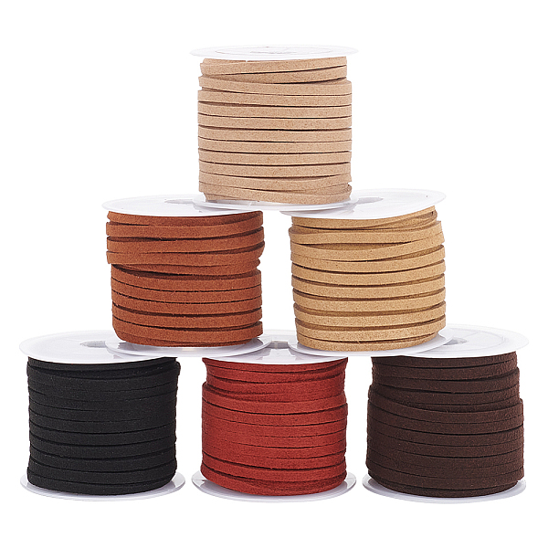 PandaHall 6 Rolls 6 Colors Faux Suede Cord, Faux Suede Lace, Mixed Color, 3x1.5mm, about 5.47 Yards(5m)/roll, 1 roll/color Faux Suede..., Multicolor
PandaHall 6 Rolls 6 Colors Faux Suede Cord, Faux Suede Lace, Mixed Color, 3x1.5mm, about 5.47 Yards(5m)/roll, 1 roll/color Faux Suede..., Multicolor