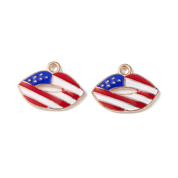 PandaHall American Flag Style Alloy Enamel Pendants, Light Gold, Lip Charm, White, 13.5x18x1.8mm, Hole: 2mm Alloy+Enamel Lip White
PandaHall American Flag Style Alloy Enamel Pendants, Light Gold, Lip Charm, White, 13.5x18x1.8mm, Hole: 2mm Alloy+Enamel Lip White