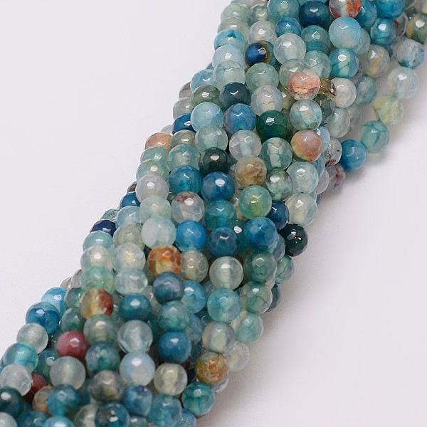 PandaHall Natural Agate Bead Strands, Dyed, Faceted, Round, Medium Turquoise, 6mm, Hole: 1mm, about 56~58pcs/strand, 14 inch Crackle Agate..., Cyan
PandaHall Natural Agate Bead Strands, Dyed, Faceted, Round, Medium Turquoise, 6mm, Hole: 1mm, about 56~58pcs/strand, 14 inch Crackle Agate..., Cyan