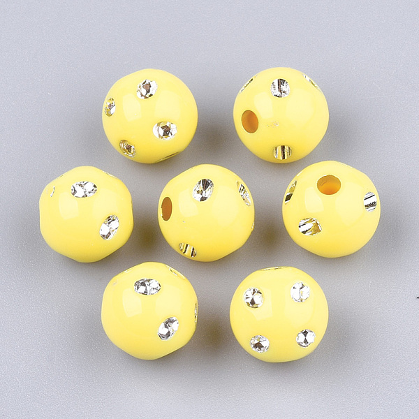 PandaHall Plating Acrylic Beads, Metal Enlaced, Round, Yellow, 9~10x9mm, Hole: 2mm, about 1000pcs/500g Acrylic Round Yellow
PandaHall Plating Acrylic Beads, Metal Enlaced, Round, Yellow, 9~10x9mm, Hole: 2mm, about 1000pcs/500g Acrylic Round Yellow