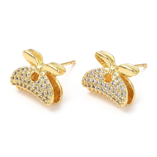 PandaHall Rack Plating Brass Hair Clip Shape Stud Earrings with Cubic Zirconia, Lead Free & Cadmium Free, Real 18K Gold Plated, 10.5x13mm..., Clear
PandaHall Rack Plating Brass Hair Clip Shape Stud Earrings with Cubic Zirconia, Lead Free & Cadmium Free, Real 18K Gold Plated, 10.5x13mm..., Clear