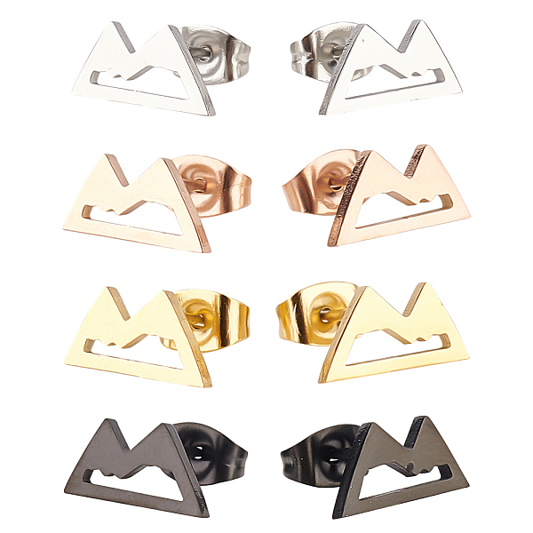 PandaHall ANATTASOUL 4 Pair 4 Colors Stainless Ssteel Hollow Out Mountain Stud Earrings for Women, Mixed Color, 6x11mm, Pin: 0.7mm, 1...
PandaHall ANATTASOUL 4 Pair 4 Colors Stainless Ssteel Hollow Out Mountain Stud Earrings for Women, Mixed Color, 6x11mm, Pin: 0.7mm, 1...