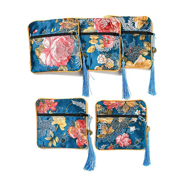 PandaHall Chinese Style Floral Cloth Jewelry Storage Zipper Pouches, Square Jewelry Gift Case with Tassel, for Bracelets, Earrings, Rings...
PandaHall Chinese Style Floral Cloth Jewelry Storage Zipper Pouches, Square Jewelry Gift Case with Tassel, for Bracelets, Earrings, Rings...