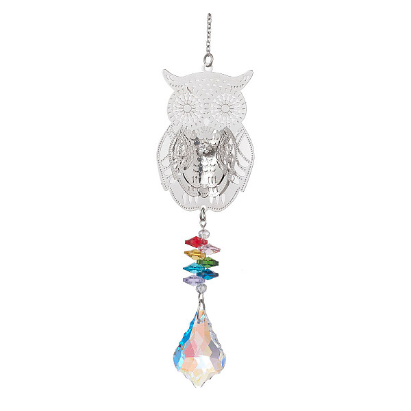 PandaHall Brass Hollow Hanging Ornaments, Stainless Steel Chain and Glass Leaf Tassel for Home Garden Outdoor Decorations, Owl, 283x35.5mm...
PandaHall Brass Hollow Hanging Ornaments, Stainless Steel Chain and Glass Leaf Tassel for Home Garden Outdoor Decorations, Owl, 283x35.5mm...