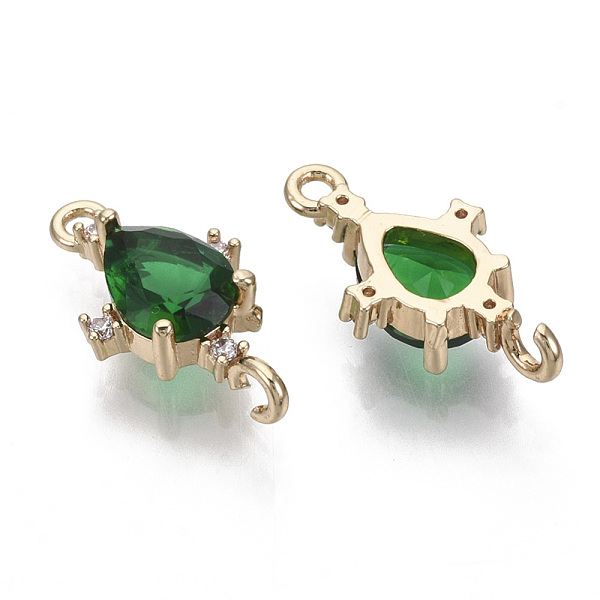 PandaHall Glass Links connectors, with Brass Micro Pave Cubic Zirconia, Faceted, Teardrop, Light Gold, Green, 18x9.5x4.5mm, Hole: 1.2mm...
PandaHall Glass Links connectors, with Brass Micro Pave Cubic Zirconia, Faceted, Teardrop, Light Gold, Green, 18x9.5x4.5mm, Hole: 1.2mm...