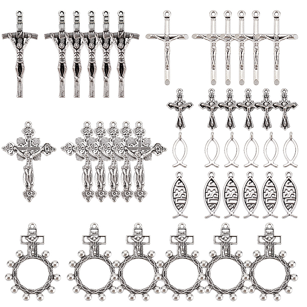 PandaHall 42Pcs 7 Style Tibetan Style Alloy Links Pendants and Pendants, Cross & Crucifix Cross & Jesus & Jesus Fish, Antique Silver...
PandaHall 42Pcs 7 Style Tibetan Style Alloy Links Pendants and Pendants, Cross & Crucifix Cross & Jesus & Jesus Fish, Antique Silver...