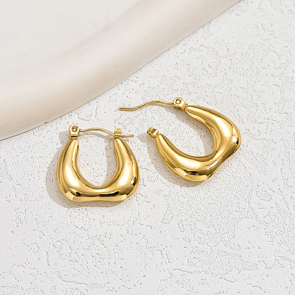 PandaHall Stainless Steel Thick Hoop Earrings, for Women, Real 18K Gold Plated, 20x20mm Stainless Steel Letter U
PandaHall Stainless Steel Thick Hoop Earrings, for Women, Real 18K Gold Plated, 20x20mm Stainless Steel Letter U