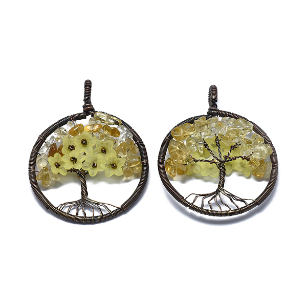 PandaHall Natural Citrine Pendants, with Acrylic and Brass Findings, Flat Round with Tree of Life, 59x47~47.5x9.5~10mm, Hole: 4mm Citrine...
PandaHall Natural Citrine Pendants, with Acrylic and Brass Findings, Flat Round with Tree of Life, 59x47~47.5x9.5~10mm, Hole: 4mm Citrine...