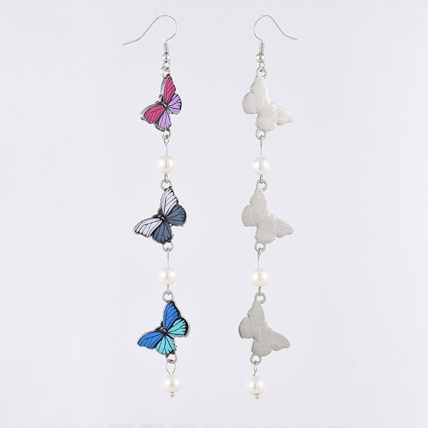 PandaHall Dangle Earrings, with Butterfly Shape Alloy Enamel Links connectors, Glass Pearl and Platinum Plated Brass Earring Hooks, Colorful...
PandaHall Dangle Earrings, with Butterfly Shape Alloy Enamel Links connectors, Glass Pearl and Platinum Plated Brass Earring Hooks, Colorful...