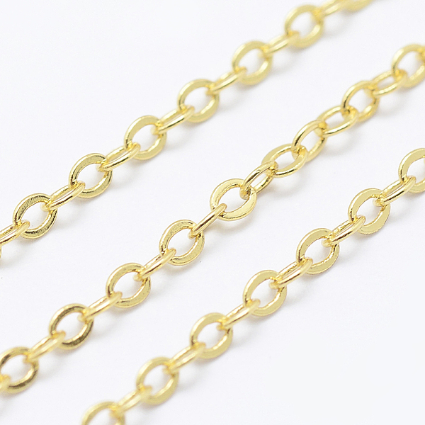 PandaHall 3.28 Feet Brass Cable Chains, Soldered, Long-Lasting Plated, Flat Oval, Cadmium Free & Lead Free, Real 18K Gold Plated, 1.5mm...
PandaHall 3.28 Feet Brass Cable Chains, Soldered, Long-Lasting Plated, Flat Oval, Cadmium Free & Lead Free, Real 18K Gold Plated, 1.5mm...