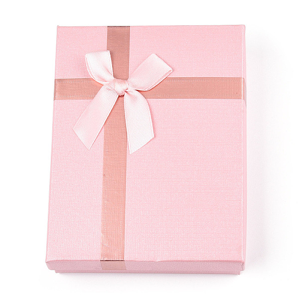 PandaHall Cardboard Jewelry Necklace Boxes, with Black Sponge, for Jewelry Gift Packaging, Rectangle with Bowknot, Pink, 13x10x3.1cm, inside...
PandaHall Cardboard Jewelry Necklace Boxes, with Black Sponge, for Jewelry Gift Packaging, Rectangle with Bowknot, Pink, 13x10x3.1cm, inside...