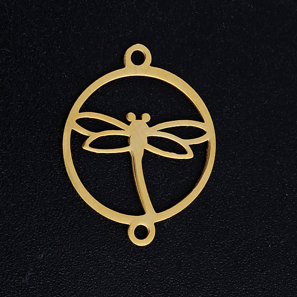 PandaHall 201 Stainless Steel Links connectors, Circle with Dragonfly, Golden, 19.5x15x1mm, Hole: 1.4mm 201 Stainless Steel Dragonfly
PandaHall 201 Stainless Steel Links connectors, Circle with Dragonfly, Golden, 19.5x15x1mm, Hole: 1.4mm 201 Stainless Steel Dragonfly
