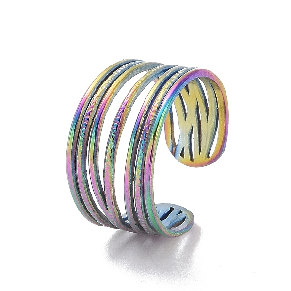 PandaHall Ion Plating(IP) 304 Stainless Steel Multi Circles Open Cuff Ring for Women, Rainbow Color, US Size 8 1/2(18.5mm) 304 Stainless...
PandaHall Ion Plating(IP) 304 Stainless Steel Multi Circles Open Cuff Ring for Women, Rainbow Color, US Size 8 1/2(18.5mm) 304 Stainless...